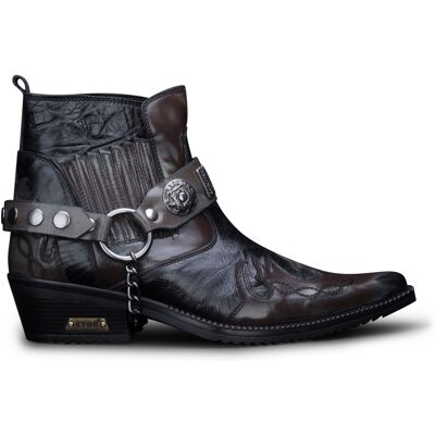 Infinity Leather Mens Brown Snakeskin Winklepicker Cowboy Ankle Boots - Size Eu 41 Infinity Leather Mens Brown Snakeskin Winklepicker Cowboy Ankle Boots - Size Eu 41