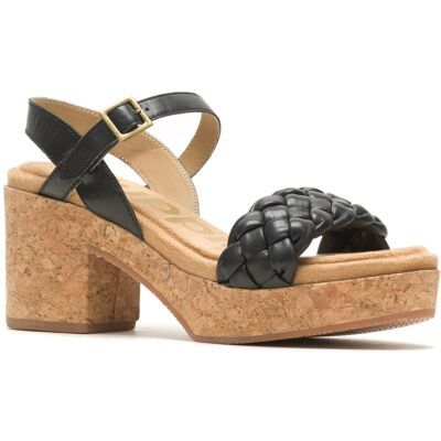 Hush Puppies Womens Poppy Quarter Strap Ladies Heeled Sandals - Black Leather/textile - Size Uk 3 Hush Puppies Womens Poppy Quarter Strap Ladies Heeled Sandals - Black Leather/textile - Size Uk 3