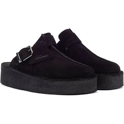 Clarks Originals Original Trek Wedge Womens Black Suede Mules - Size Uk 4 Clarks Originals Original Trek Wedge Womens Black Suede Mules - Size Uk 4