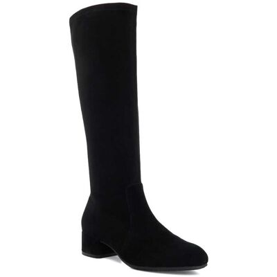 Dune London Womens Ladies Topsy - Suede Stretch Knee High Boots - Black - Size Uk 6 Dune London Womens Ladies Topsy - Suede Stretch Knee High Boots - Black - Size Uk 6