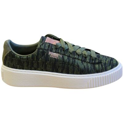 Puma Basket Platform Velvet Rope Olive Low Lace Up Womens Trainers 364092 01 - Green Leather (Archived) - Size Uk 4.5 Puma Basket Platform Velvet Rope Olive Low Lace Up Womens Trainers 364092 01 - Green Leather (Archived) - Size Uk 4.5