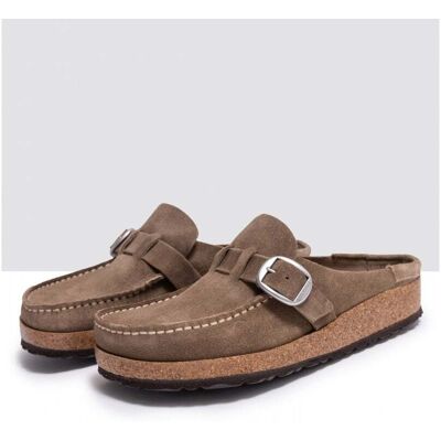 Birkenstock Buckley Suede Womens Moccasin Clogs - Grey - Size Uk 7.5 Birkenstock Buckley Suede Womens Moccasin Clogs - Grey - Size Uk 7.5