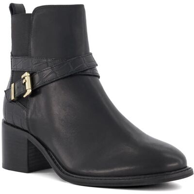 Dune London Womens Ladies Pout - Elasticated Block-Heeled Ankle Boots - Black Leather (Archived) - Size Uk 3 Dune London Womens Ladies Pout - Elasticated Block-Heeled Ankle Boots - Black Leather (Archived) - Size Uk 3