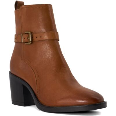 Dune London Womens Ladies Prance - Buckled Block-Heeled Ankle Boots - Tan Leather (Archived) - Size Uk 6 Dune London Womens Ladies Prance - Buckled Block-Heeled Ankle Boots - Tan Leather (Archived) - Size Uk 6