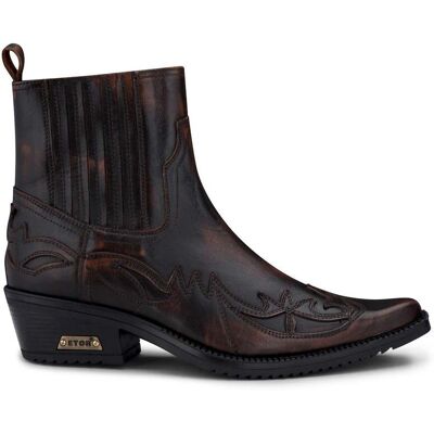 Infinity Leather Mens Black/brown Winklepicker Cowboy Ankle Boots - Size Eu 46 Infinity Leather Mens Black/brown Winklepicker Cowboy Ankle Boots - Size Eu 46