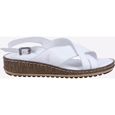 Hush Puppies Elena Cross Over Wedge Sandal Leather Womens - White - Size Uk 5 Hush Puppies Elena Cross Over Wedge Sandal Leather Womens - White - Size Uk 5
