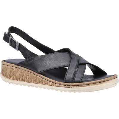 Hush Puppies Womens/ladies Elena Leather Wedge Sandal (Black) - Size Uk 4 Hush Puppies Womens/ladies Elena Leather Wedge Sandal (Black) - Size Uk 4