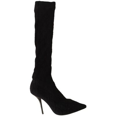 Dolce & Gabbana Womens Black Stretch Socks Knee High Booties Shoes Textile - Size Uk 7.5 Dolce & Gabbana Womens Black Stretch Socks Knee High Booties Shoes Textile - Size Uk 7.5