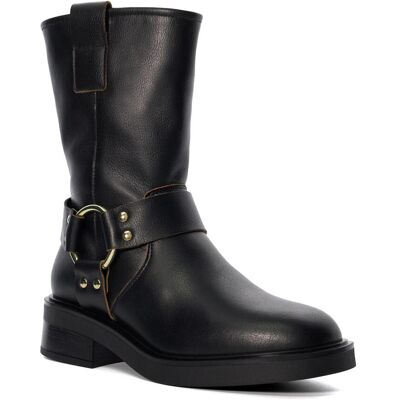 Dune London Womens Ladies Pally - Casual Buckle Detail Ankle Boots - Black Leather (Archived) - Size Uk 8 Dune London Womens Ladies Pally - Casual Buckle Detail Ankle Boots - Black Leather (Archived) - Size Uk 8