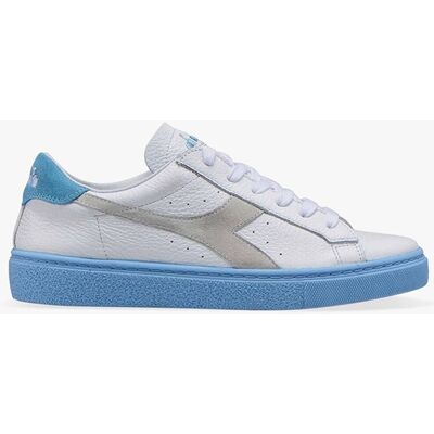 Diadora Montecarlo H Color Blck Ita Womens White Trainers - Blue Leather - Size Uk 8 Diadora Montecarlo H Color Blck Ita Womens White Trainers - Blue Leather - Size Uk 8