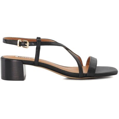 Dune London Womens Ladies Jaskell - Low Block Heel Sandals - Black Leather - Size Uk 4 Dune London Womens Ladies Jaskell - Low Block Heel Sandals - Black Leather - Size Uk 4