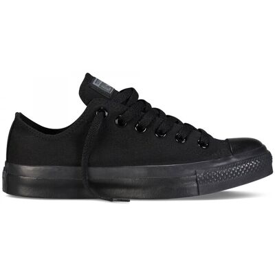 Converse All Star Unisex Chuck Taylor Low Top - Black Monochrome Canvas - Size Uk 10 Converse All Star Unisex Chuck Taylor Low Top - Black Monochrome Canvas - Size Uk 10