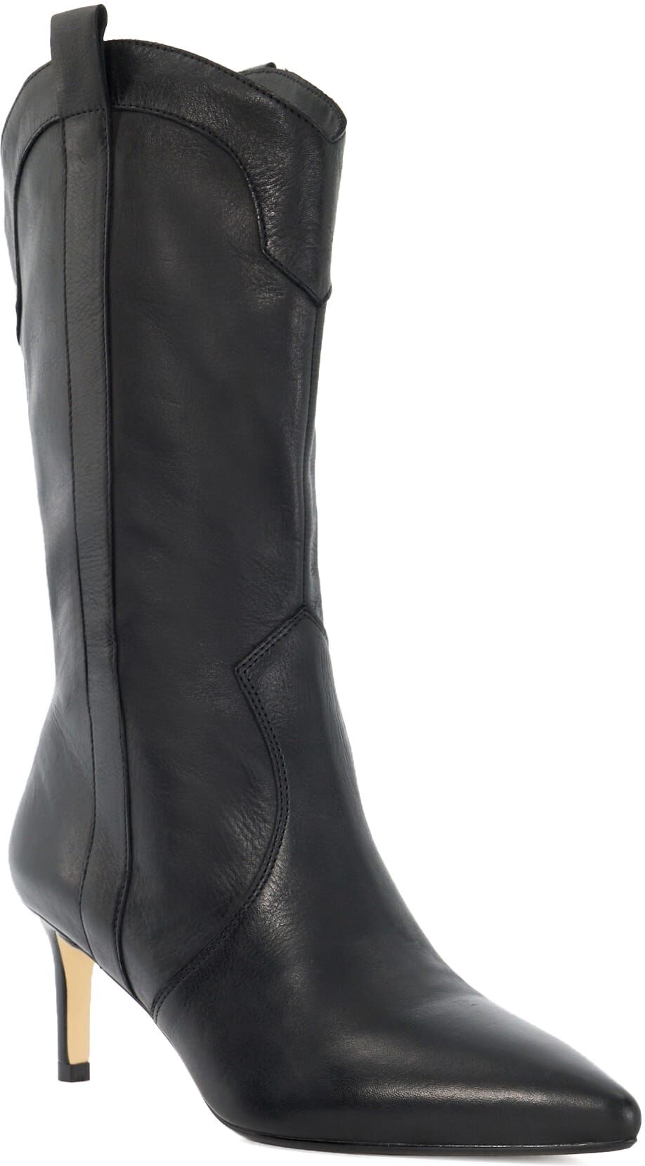 Dune London Womens Ladies Sour - Pointed Toe Mid Calf Western Boots - Black - Size Uk 3