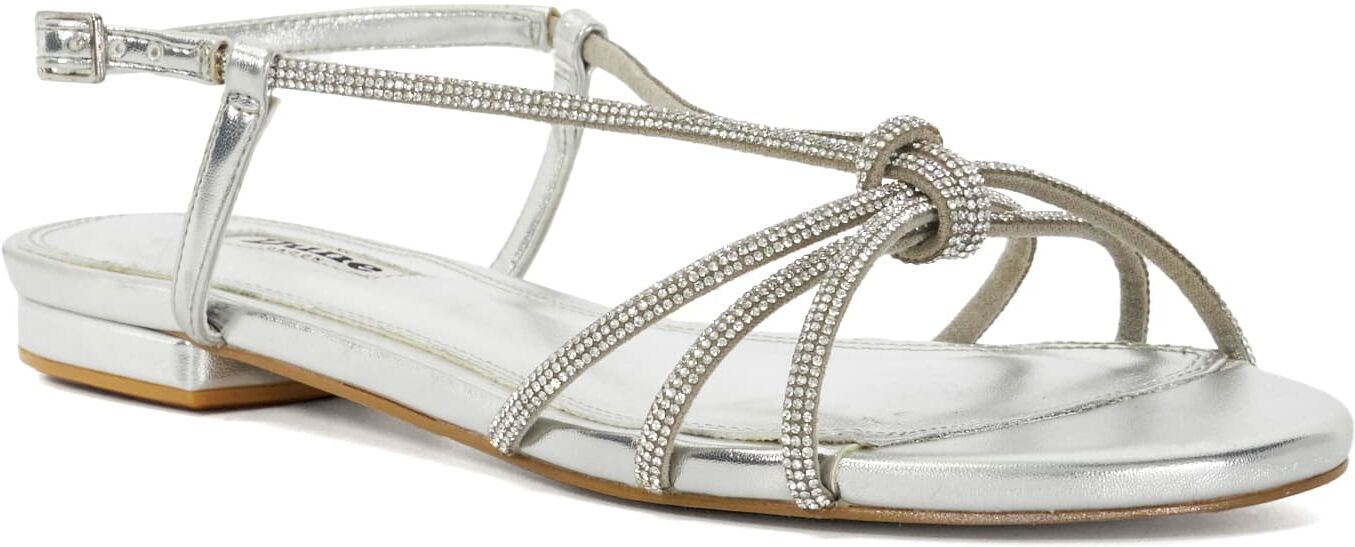 Dune London Womens Ladies Norella - Embellished Dressy Flat Sandals - Silver - Size Uk 4