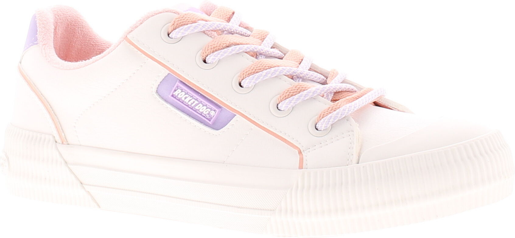 Rocket Dog Womens Pumps Canvas Cheery Eighties Lace Up White Lavender Pink - Size Uk 4