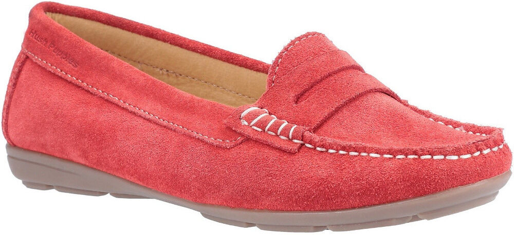 Hush Puppies Womens Margot Lightweight Slip On Loafer Shoes - Red Leather - Size 4 (Uk Shoe)