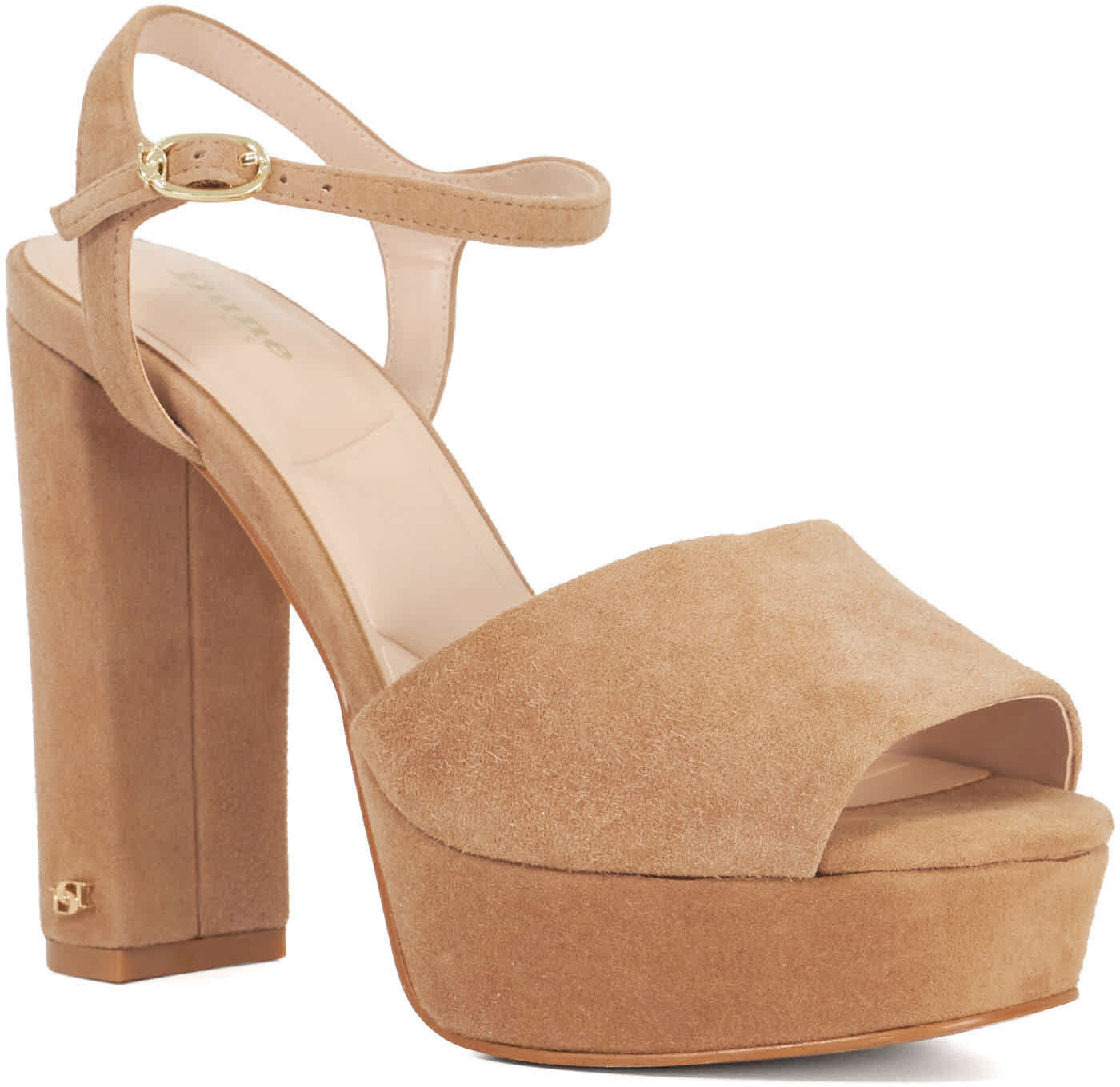 Dune London Womens Ladies Mayci - Suede Platform Open Toe Sandals - Camel - Size Uk 8