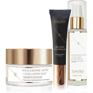 Eclat Skin London Womens Hyaluronic Acid & Collagen Day Cream + & Serum + Under Eye 24k Gold - One Size Eclat Skin London Womens Hyaluronic Acid & Collagen Day Cream + & Serum + Under Eye 24k Gold - One Size