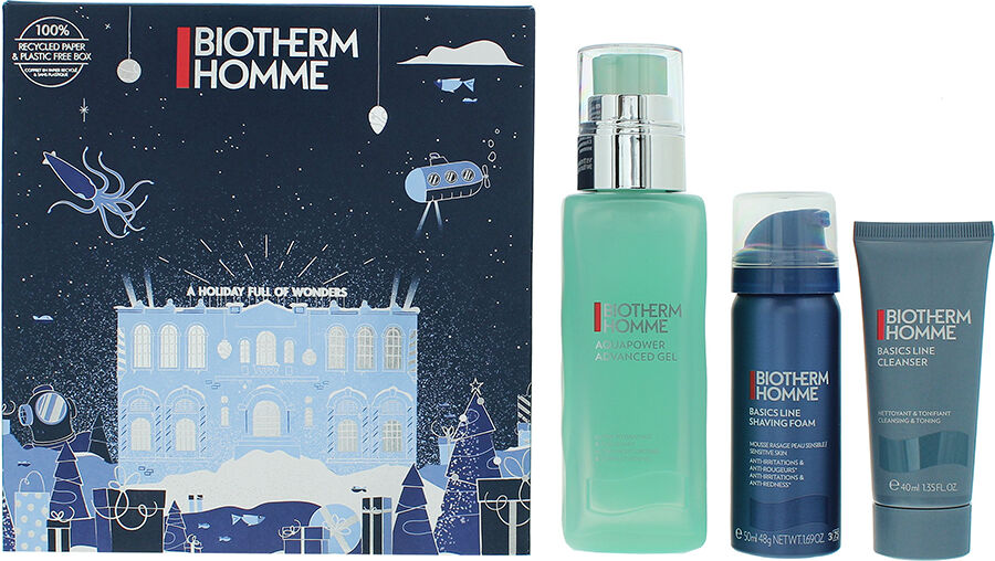 Biotherm Mens Homme Aqua Power Gift Set - Cleansing Gel 40ml, Shaving Foam 50ml + Ultra-Moisturising & Strengthening Gel 75ml - Na - One Size