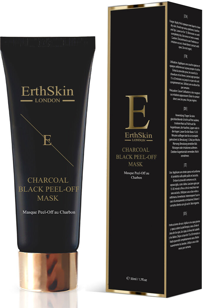 Erth Skin London Unisex Purifying Charcoal Black Peel-Off Mask 24k Gold - 50ml - One Size