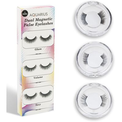 Aquarius Womens Double Glam Volume And Sexy Magnetic Eyelash Giftset For Her, 3pair - Pink - One Size Aquarius Womens Double Glam Volume And Sexy Magnetic Eyelash Giftset For Her, 3pair - Pink - One Size