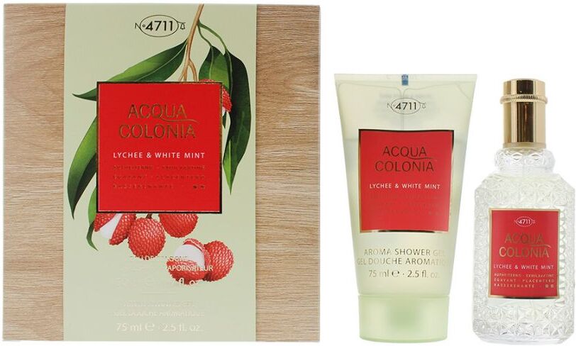 4711 Unisex Acqua Colonia Lychee & White Mint Gift Set Eau De Cologne 50ml & Shower Gel 75ml - One Size