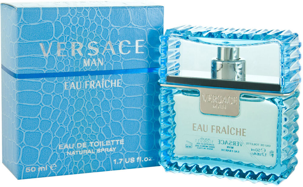 Versace Mens Man Eau Fraiche Eau De Toilette 50ml Spray For Him - White - One Size