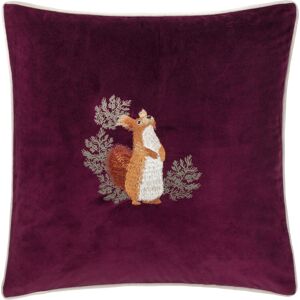 Furn. Pineberry Forest Embroidered Velvet Cushion Cover - Purple - Size 45 Cm X 45 Cm Furn. Pineberry Forest Embroidered Velvet Cushion Cover - Purple - Size 45 Cm X 45 Cm