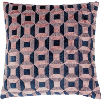 Paoletti Empire 3d Geometric Velvet Jacquard Cushion Cover - Blush - One Size Paoletti Empire 3d Geometric Velvet Jacquard Cushion Cover - Blush - One Size