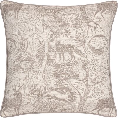 Furn. - Winter Woods Animal Chenille - Taupe - Cushion Cover Furn. - Winter Woods Animal Chenille - Taupe - Cushion Cover