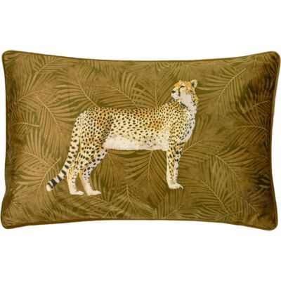 Paoletti - Cheetah Forest Velvet Piped Cushion Cover - Gold - One Size - Cushion Cover Paoletti - Cheetah Forest Velvet Piped Cushion Cover - Gold - One Size - Cushion Cover
