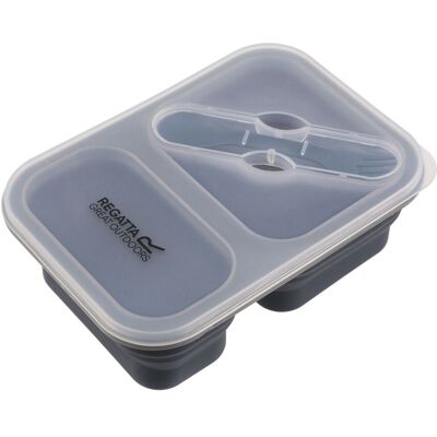 Regatta Silicon Mess Tin - Ebony Grey - 2 Compartments - Detachable Lid - Compact Regatta Silicon Mess Tin - Ebony Grey - 2 Compartments - Detachable Lid - Compact