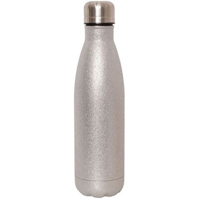 Dare 2b Unisex Glitter Metal Water Bottle (Silver) Stainless Steel - One Size Dare 2b Unisex Glitter Metal Water Bottle (Silver) Stainless Steel - One Size