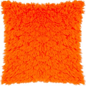 Heya Home Fluff Ball Faux Fur Cushion Cover - Orange - Size 45 Cm X 45 Cm Heya Home Fluff Ball Faux Fur Cushion Cover - Orange - Size 45 Cm X 45 Cm