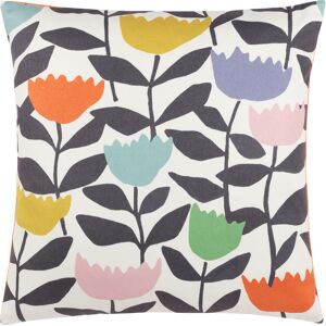 Furn. Tulipa Floral Cushion Cover - Multicolour Polycotton - Size 50 Cm X 50 Cm Furn. Tulipa Floral Cushion Cover - Multicolour Polycotton - Size 50 Cm X 50 Cm