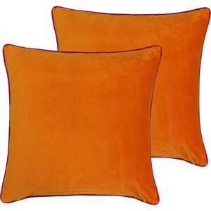 Paoletti Meridian Cushions (Twin Pack) - Orange - Size 55 Cm X 55 Cm Paoletti Meridian Cushions (Twin Pack) - Orange - Size 55 Cm X 55 Cm