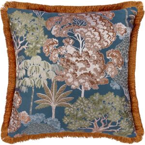 Wylder Nature Woodlands Floral Jacquard Cushion Cover - Navy - Size 55 Cm X 55 Cm Wylder Nature Woodlands Floral Jacquard Cushion Cover - Navy - Size 55 Cm X 55 Cm