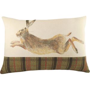Evans Lichfield Hunter Leaping Hare Square Tartan Feather Filled Cushion - Multicolour - One Size Evans Lichfield Hunter Leaping Hare Square Tartan Feather Filled Cushion - Multicolour - One Size