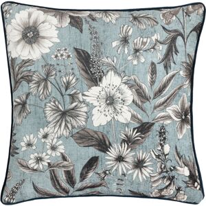 Wylder Harlington Botany Floral Piped Cushion Cover - Blue - Size 50 Cm X 50 Cm Wylder Harlington Botany Floral Piped Cushion Cover - Blue - Size 50 Cm X 50 Cm