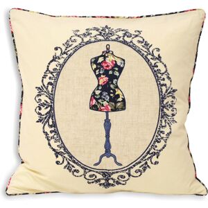 Paoletti Victoria Manequin Cushion - Navy Cotton - Size 45 Cm X 45 Cm Paoletti Victoria Manequin Cushion - Navy Cotton - Size 45 Cm X 45 Cm