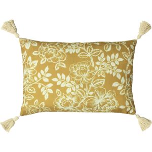 Paoletti Somerton Floral Tasselled Cushion Cover - Honey - One Size Paoletti Somerton Floral Tasselled Cushion Cover - Honey - One Size