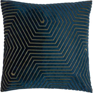 Paoletti Evoke Geometric Cut Velvet Cushion Cover - Navy - One Size Paoletti Evoke Geometric Cut Velvet Cushion Cover - Navy - One Size