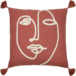 Furn. Uno Face Cushion - Red - Size 45 Cm X 45 Cm Furn. Uno Face Cushion - Red - Size 45 Cm X 45 Cm