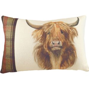 Evans Lichfield Hunter Highland Cow Rectangular Tartan Cushion Cover - Multicolour - One Size Evans Lichfield Hunter Highland Cow Rectangular Tartan Cushion Cover - Multicolour - One Size