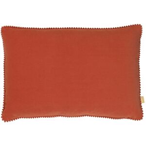 Furn. Cosmo Rectangular Velvet Pom-Pom Trimmed Cushion Cover - Red - One Size Furn. Cosmo Rectangular Velvet Pom-Pom Trimmed Cushion Cover - Red - One Size