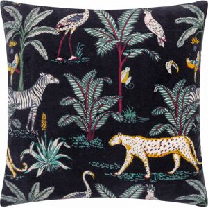 Wylder Tropics Wilds Tropical Cotton Cushion Cover - Black - Size 55 Cm X 55 Cm Wylder Tropics Wilds Tropical Cotton Cushion Cover - Black - Size 55 Cm X 55 Cm