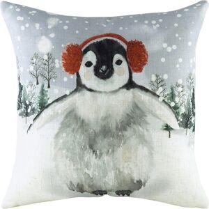 Evans Lichfield Snowy Penguin Watercolour Printed Cushion Cover - Multicolour - One Size Evans Lichfield Snowy Penguin Watercolour Printed Cushion Cover - Multicolour - One Size