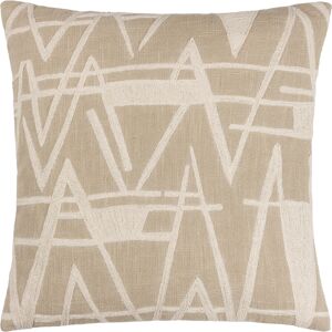 Hoem Vannes Embroidered Cushion Cover - Beige Cotton - Size 45 Cm X 45 Cm Hoem Vannes Embroidered Cushion Cover - Beige Cotton - Size 45 Cm X 45 Cm