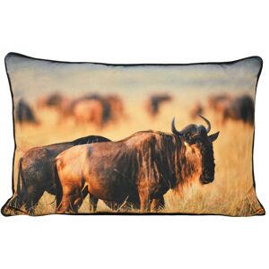 Paoletti Wildebeest Cushion - Tan - Size 40cm (W) X 60cm (L) Paoletti Wildebeest Cushion - Tan - Size 40cm (W) X 60cm (L)