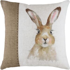Evans Lichfield Hessian Hare Watercolour Printed Square Cushion Cover - White - One Size Evans Lichfield Hessian Hare Watercolour Printed Square Cushion Cover - White - One Size